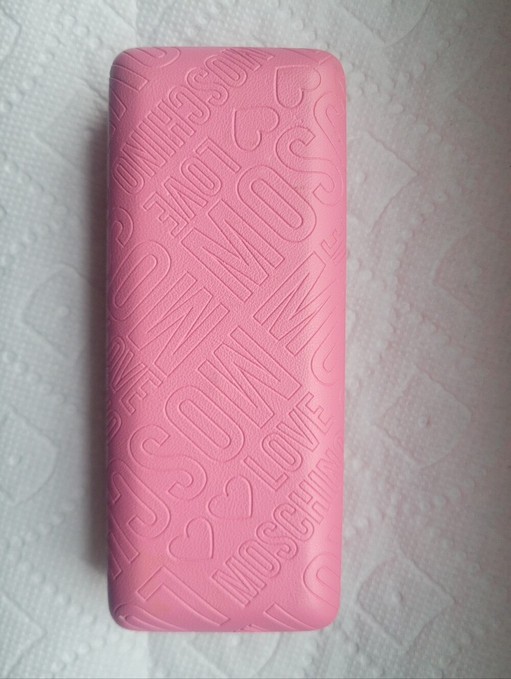 Moschino Pink Embossed Sunglasses Case